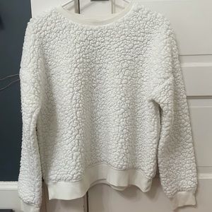 White Fuzzy Sweatshirt Size M!!